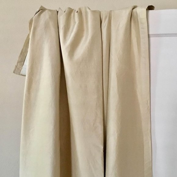 100% Dupioni Silk Rod Pocket Curtain Panel + Blackout Lining 80" L | Wheat - Picture 1 of 9